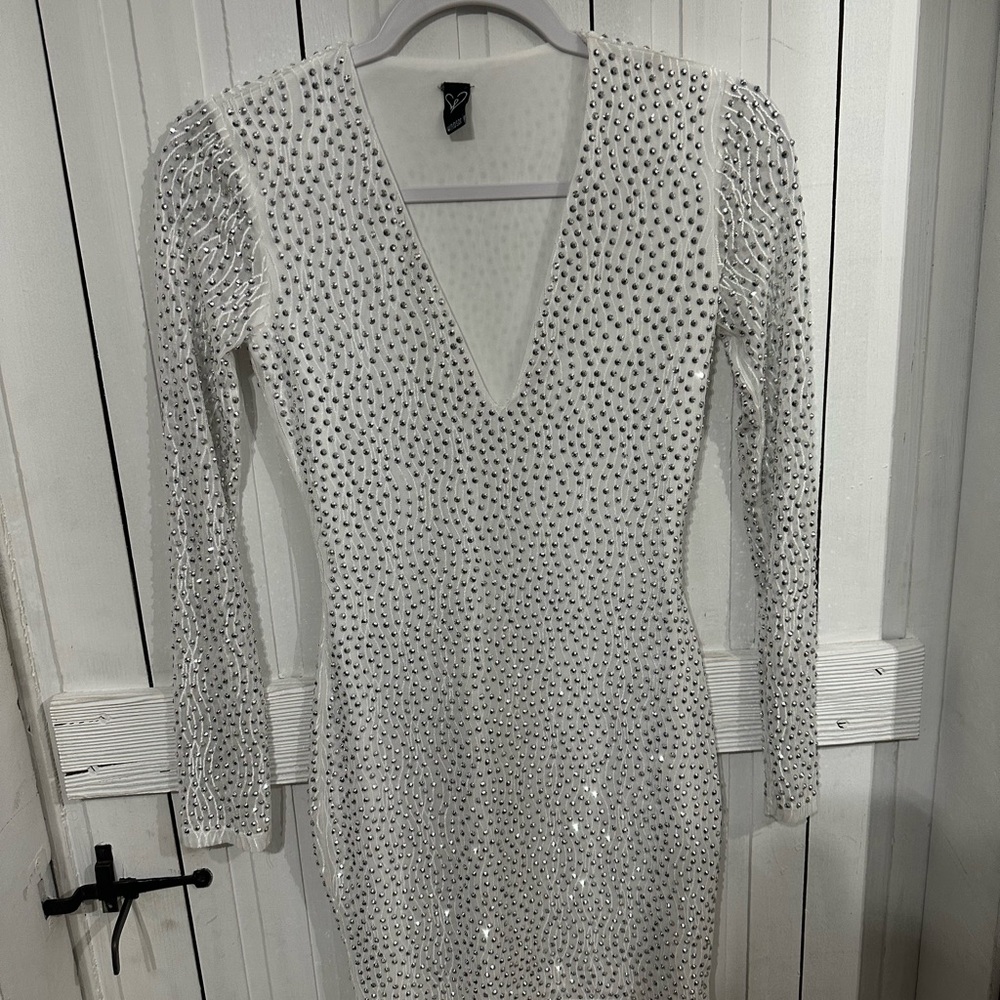Windsor White Rhinestone Dress - Picture 4 of 6